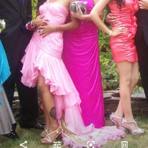 Dave & Johnny gown prom dress pink ruffles girly cheetah leopard animal print - Picture 14 of 17